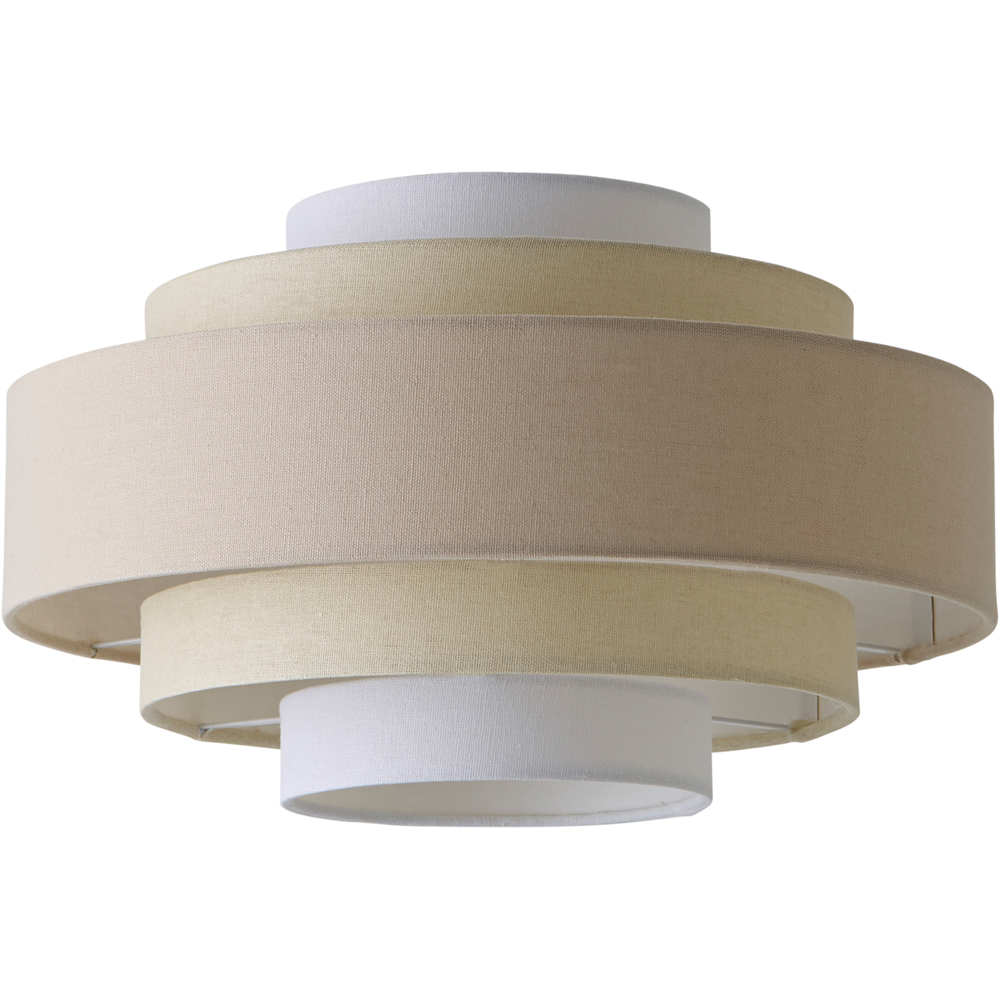ValueLights Hampshire 5-Tier 3 Tone Cream Fabric Ceiling Pendant Lamp Shade Image 1