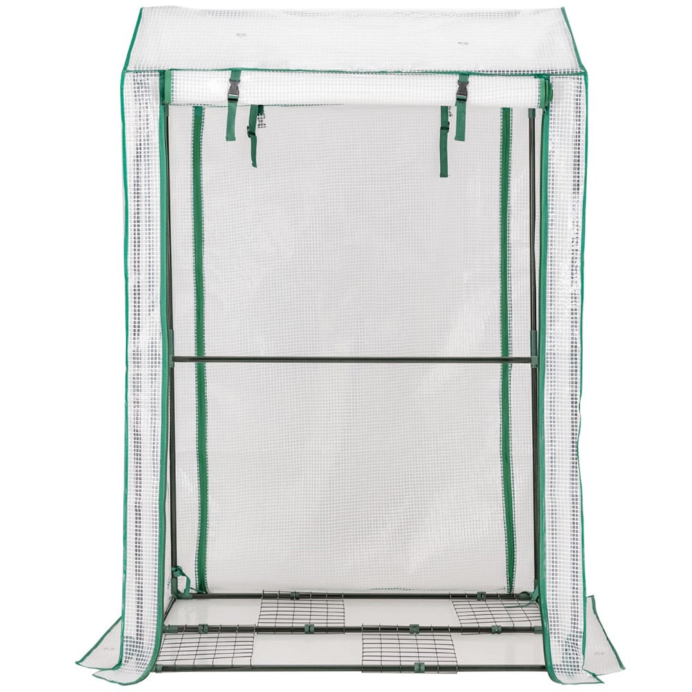 Costway Garden Grow Green House with 4 Shelves and Zippered Door Image 1