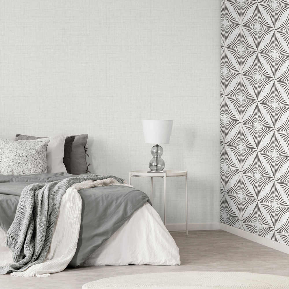 Fine Décor Larson Texture Fabric Effect Grey Wallpaper Image 4
