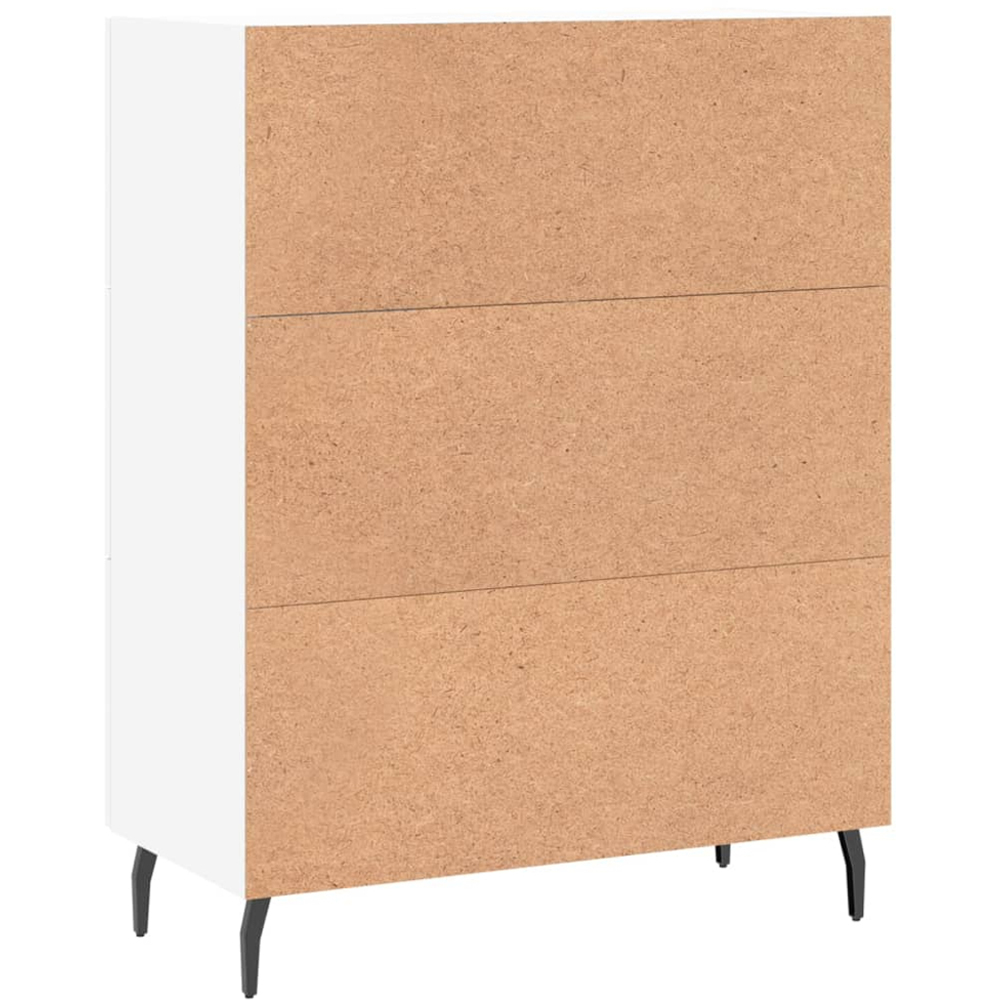 vidaXL Single Door 3 Drawer White Sideboard Image 8