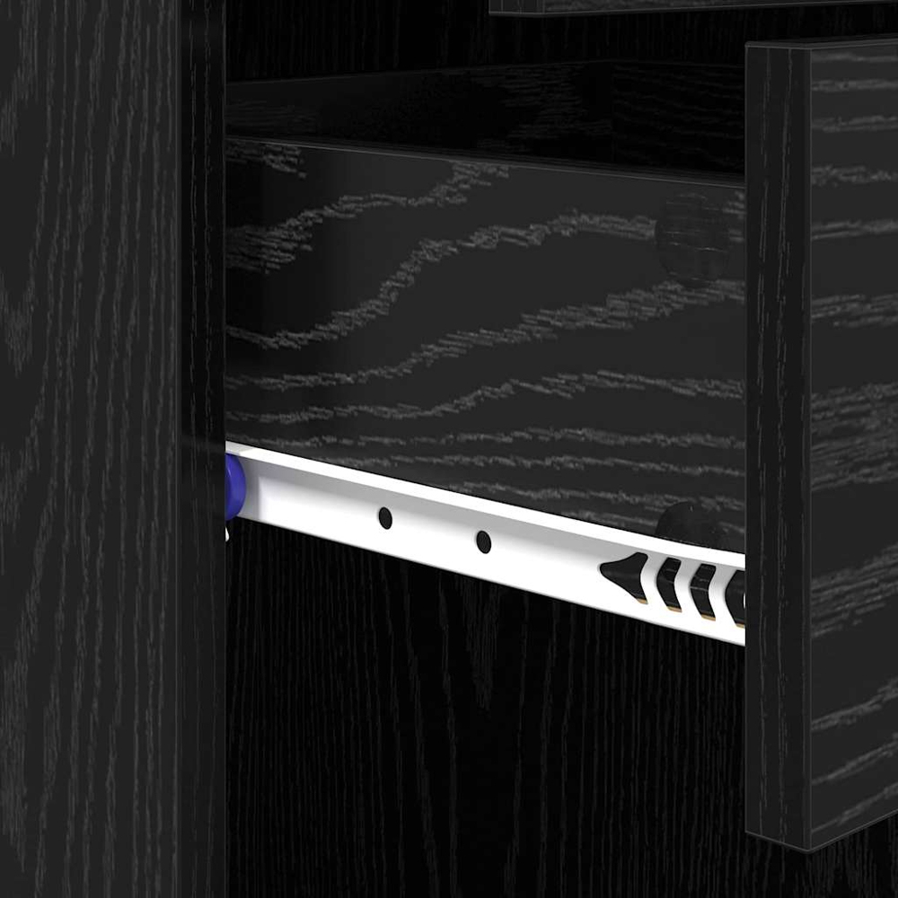 vidaXL 2 Drawer 5 Open Shelf Black Oak Tall Highboard Image 8
