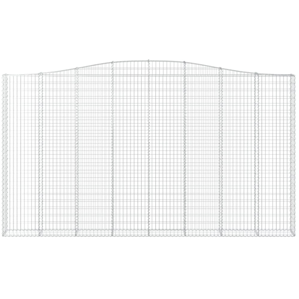 vidaXL Silver Galvanised Iron Arched Gabion Basket 400 x 30 x 220/240cm 5 Pack Image 2