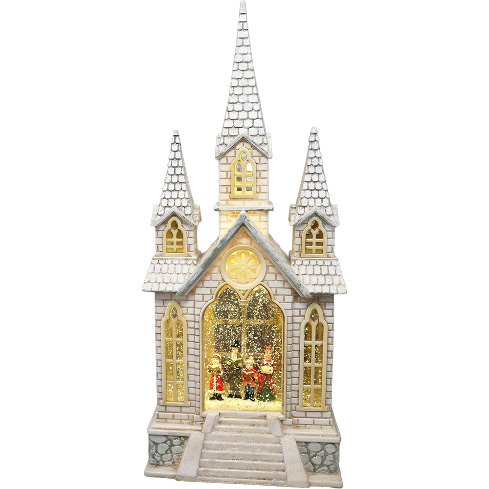 Shatchi LED Traditional Glitter Snow Globe Village Nativity Scene Christmas Decoration Image 1