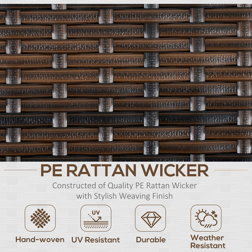 Outsunny 7 Seater PE Rattan Dining Sofa Set Mixed Brown Image 4
