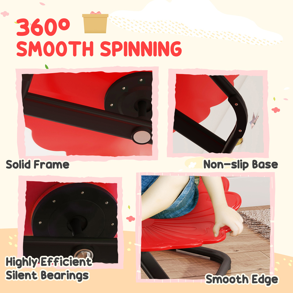 Tommy Toys Red Kids Flower Shaped Swivel Sensory Spinning Chair Image 7