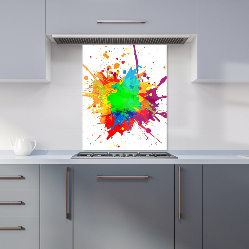 Warren Reed Designer Paint Splash Glass Kitchen Splashback 75 x 60cm Image 1