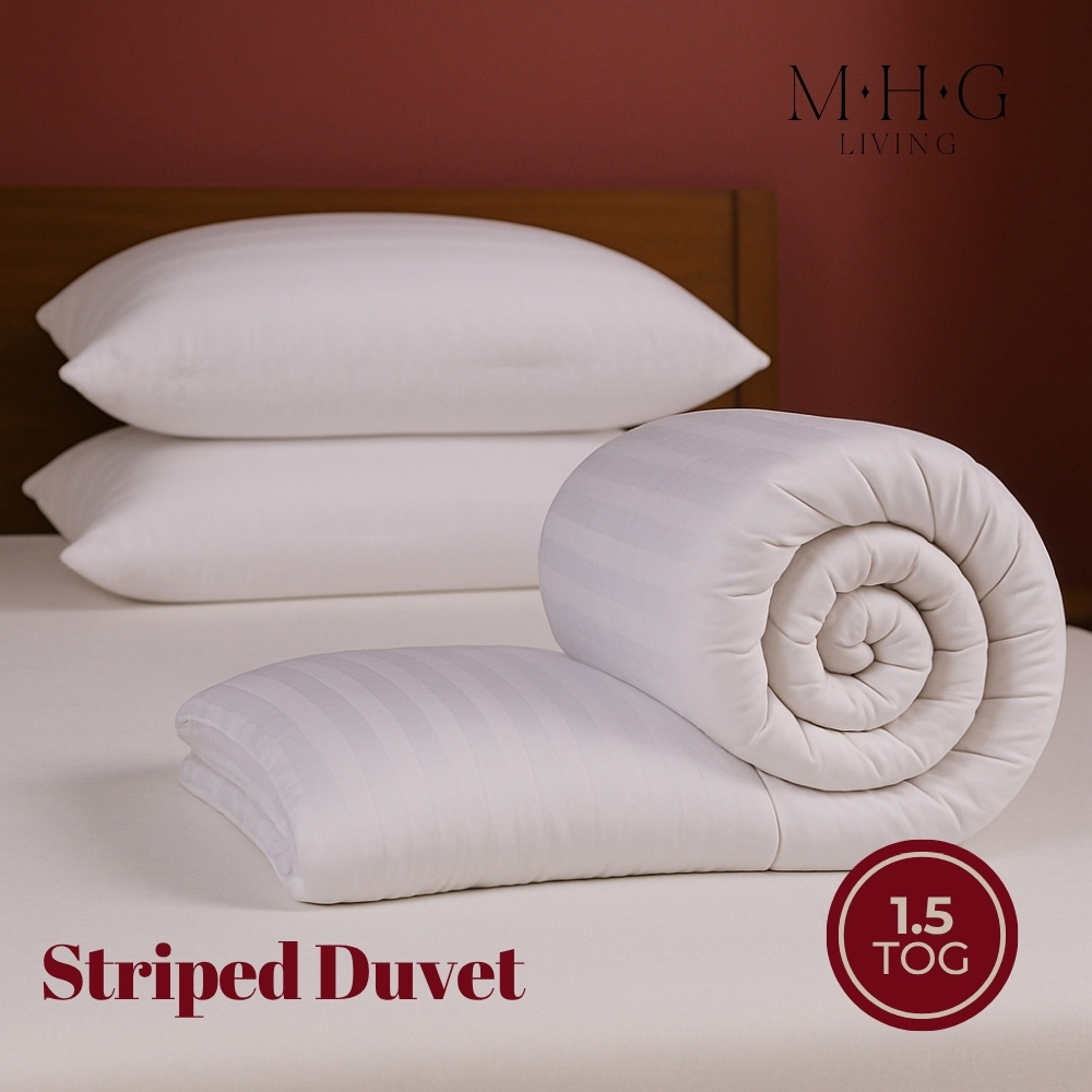 MHG Living Super King Size White Lightweight Summer Hollowfibre Duvet Set 1.5 Tog Image 5