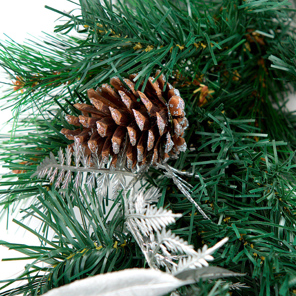 Best Artificial White and Silver Christmas Garland 370cm Image 2