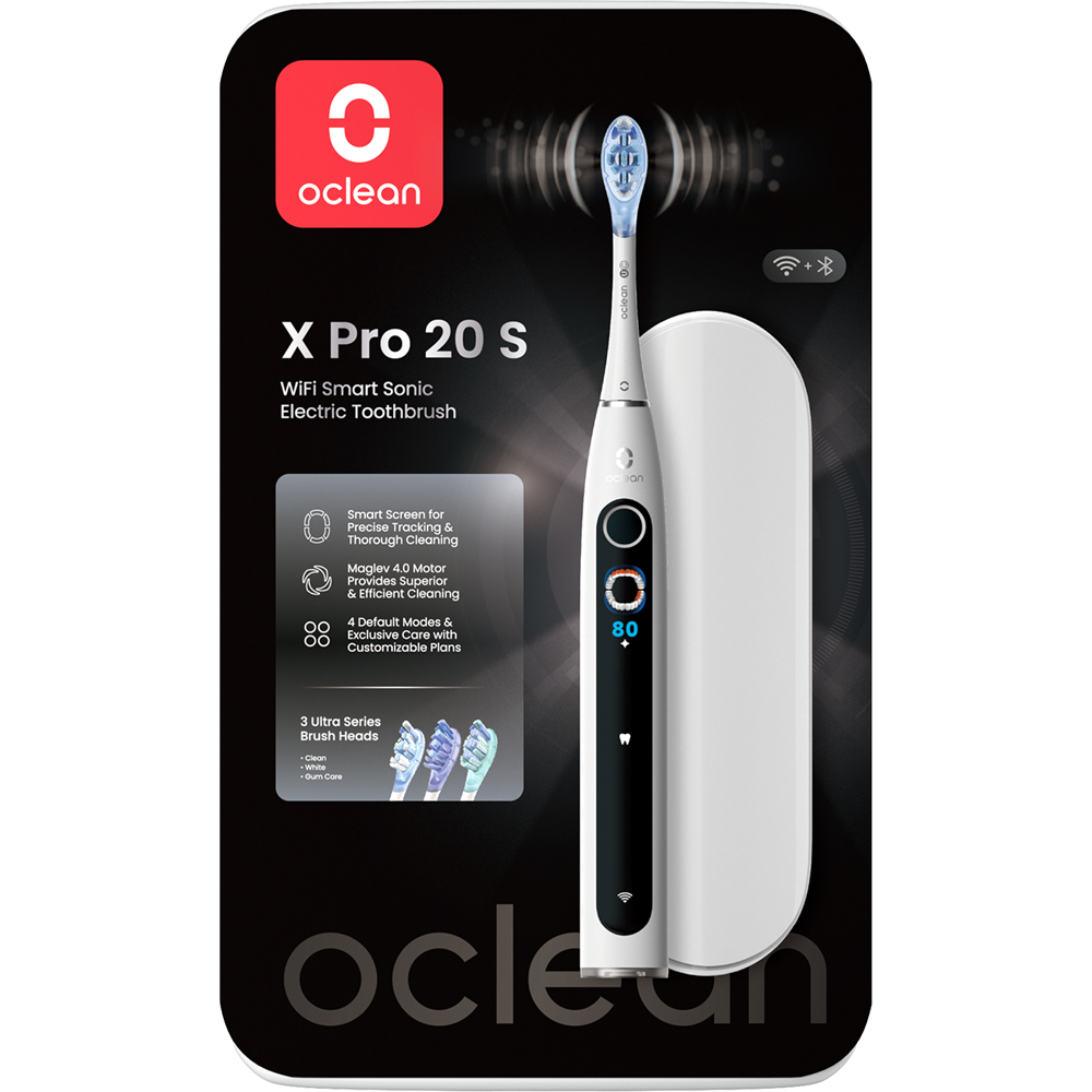 Oclean X Pro 20 S White Wi-Fi Smart Sonic Electronic Toothbrush Set Image 1