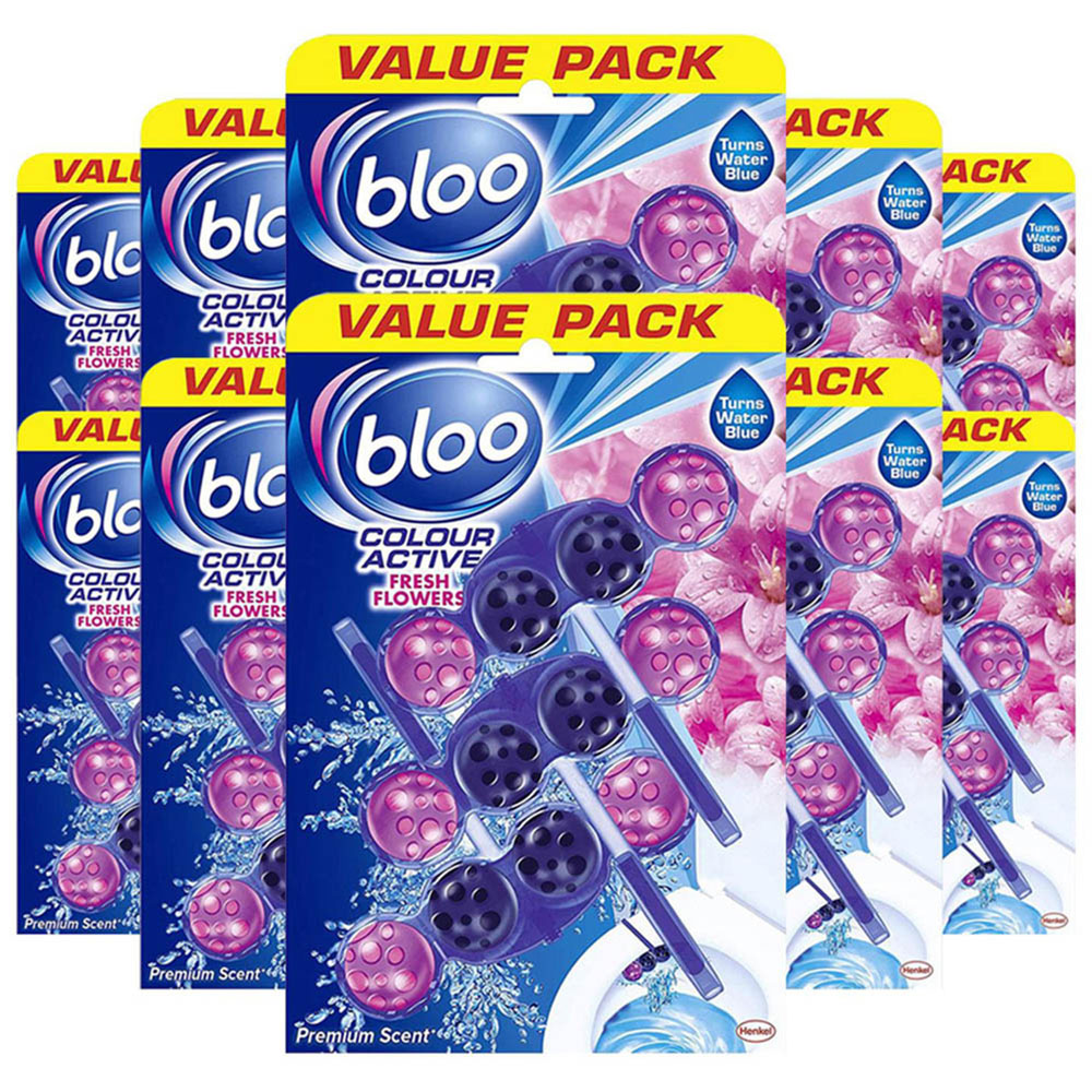 Bloo Colour Active Fresh Flowers Anti Limescale Toilet Rim Block 50g 30 Pack Image 1