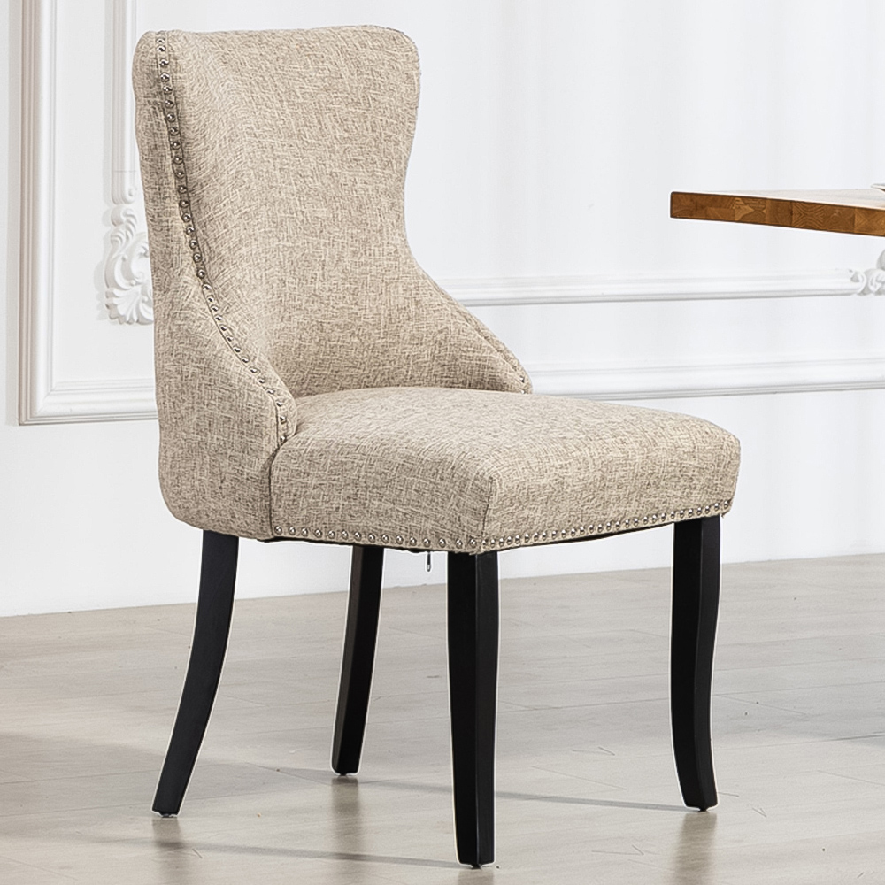 Artemis Home Rodello Set of 2 Light Brown Fabric Dining Chair Image 1