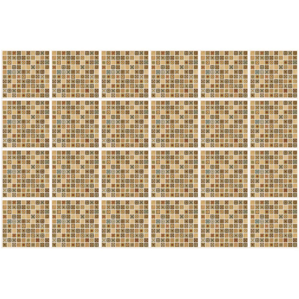 Walplus Antique Brown Azulejo Mosaic Tile Sticker 24 Pack Image 2