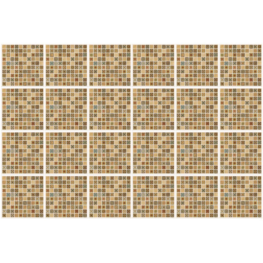 Walplus Antique Brown Azulejo Mosaic Tile Sticker 24 Pack Image 2