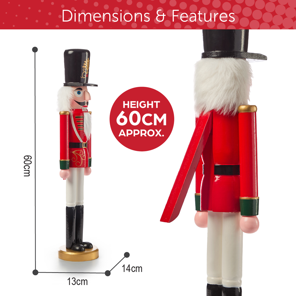 The Christmas Workshop Traditional Wooden Nutcracker 60cm Image 9