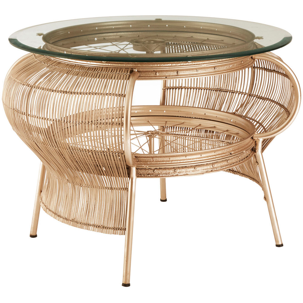Premier Housewares Mantis Champagne Gold Finish Coffee Table Image 2