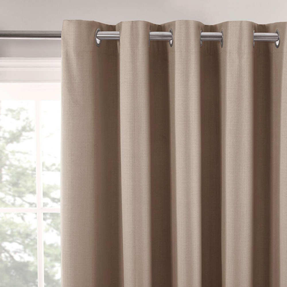 Divante Hoxton Natural Blackout Eyelet Curtains 229 x 168cm Image 3