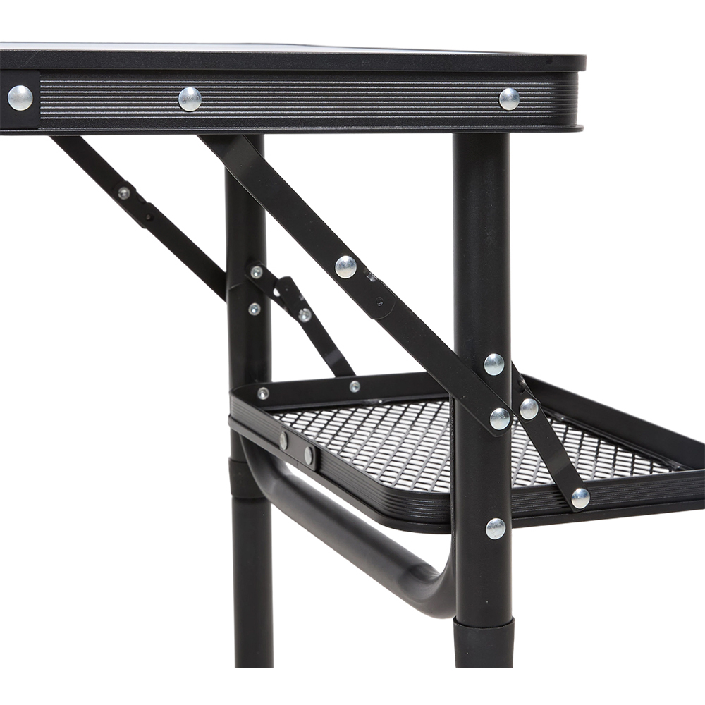 Living and Home Black Folding Camping Table with 2 Side Trays Image 2