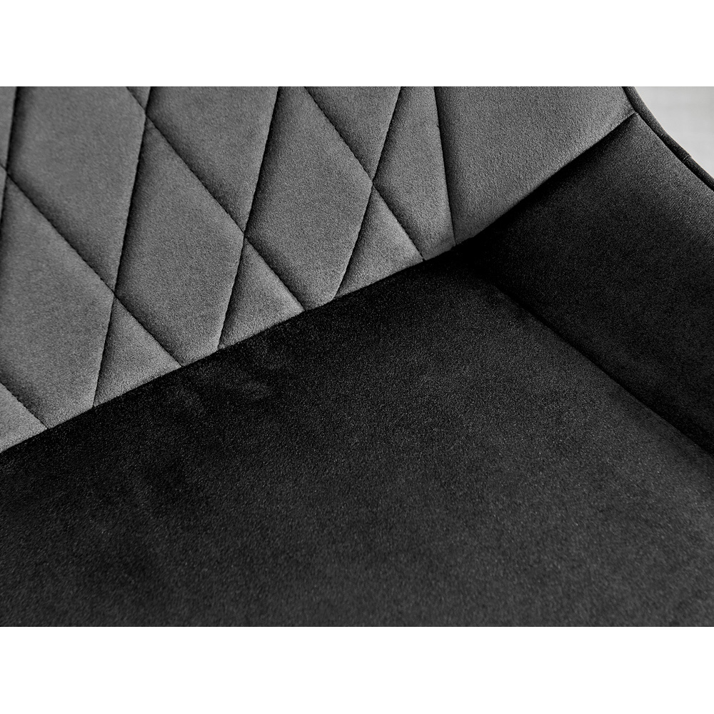 Furniturebox Cesano Set of 2 Black and Chrome Velvet Dining Chair Image 8