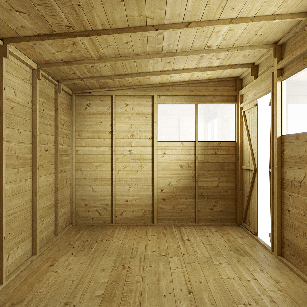StoreMore 4 x 8ft Double Door Tongue and Groove Pent Shed with Window Image 3