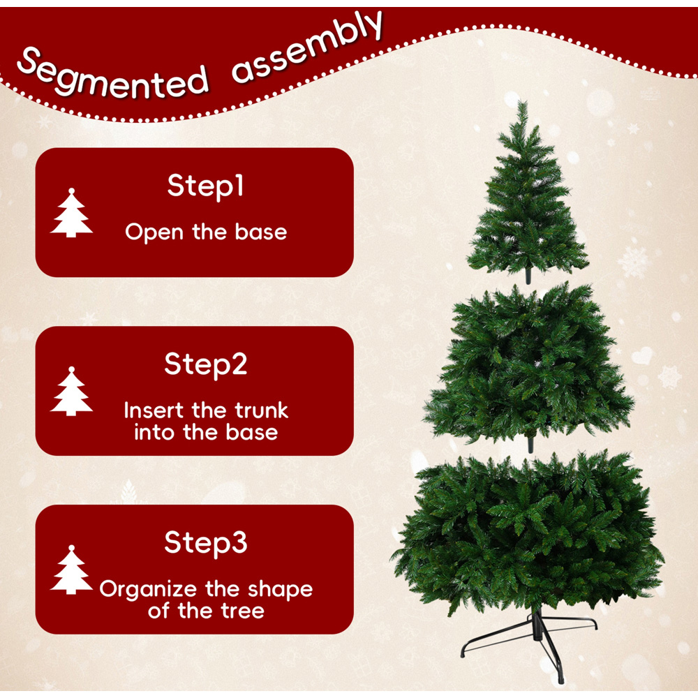 Abrihome Green Artificial Christmas Tree 6ft Image 7