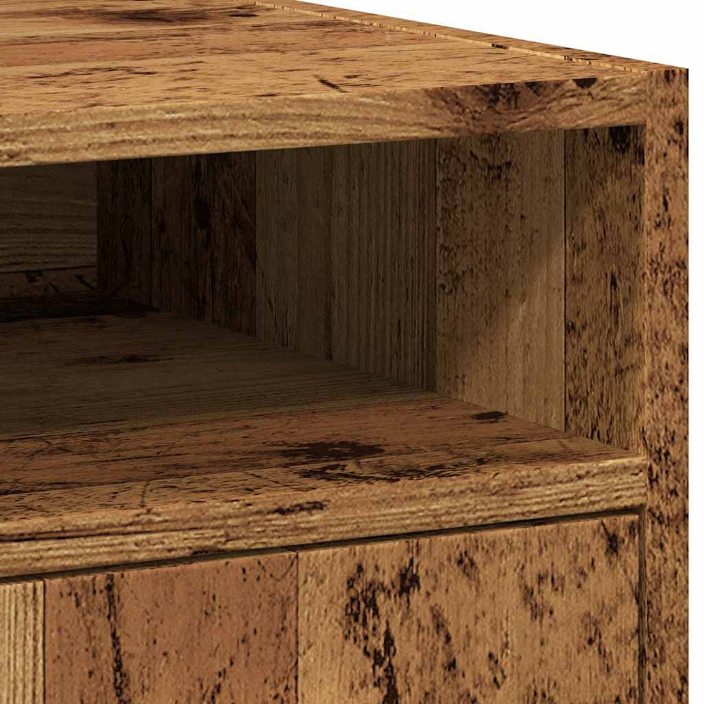 vidaXL Single Door Single Shelf Old Wood Storage Cabinet with Wheels Image 7