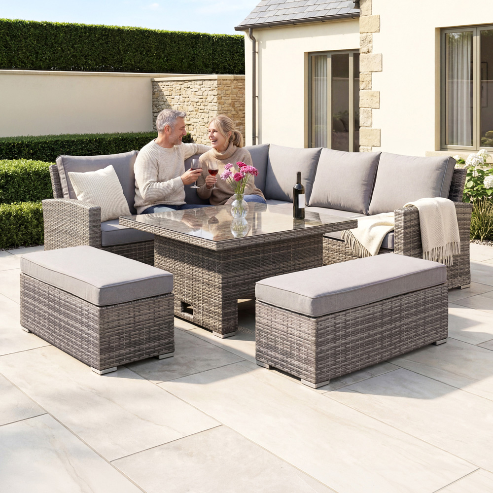 Charles Bentley 6 Seater Corner Lounge Set Image 8