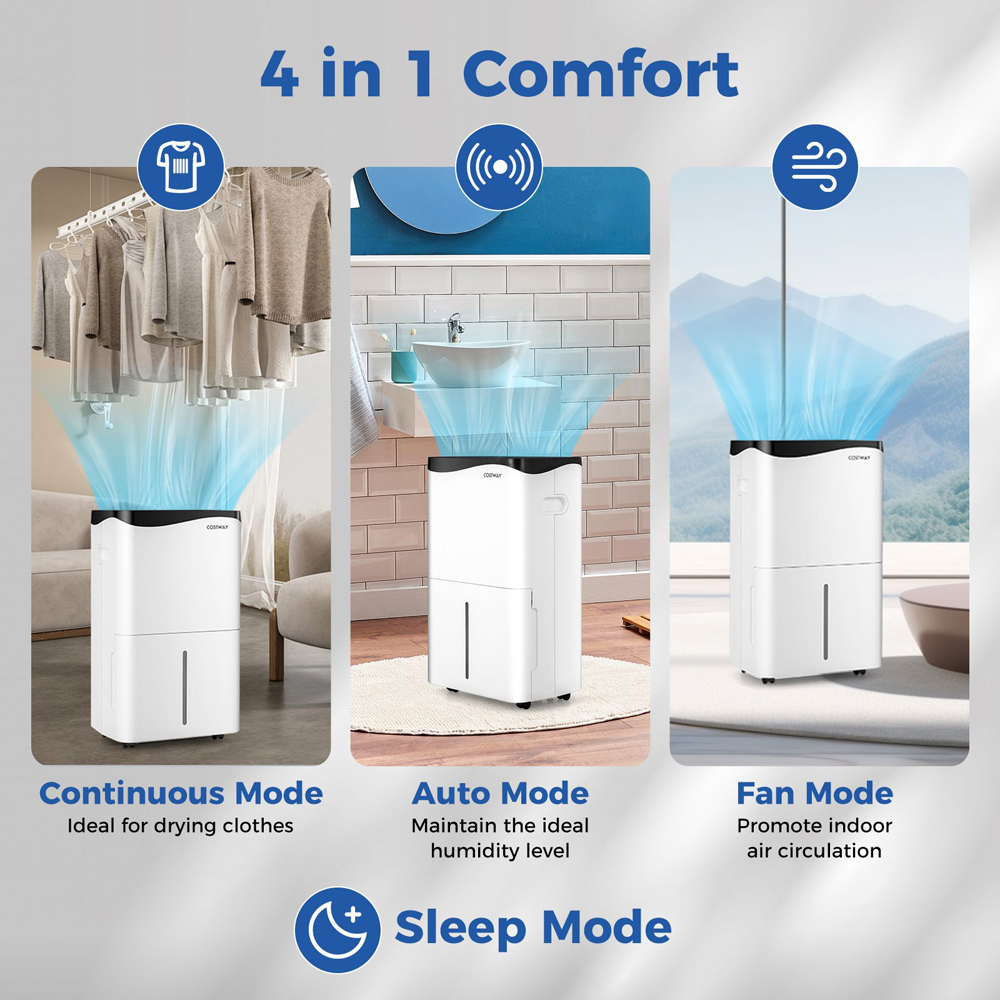 Costway Wi-Fi Portable Dehumidifier with App and Wi-Fi 50L Image 5
