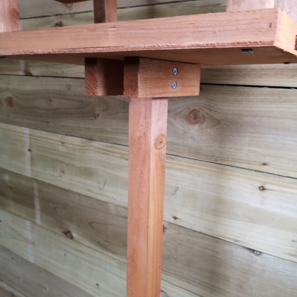 Traditional Wooden Garden Bird Seed Feeder Table Image 6