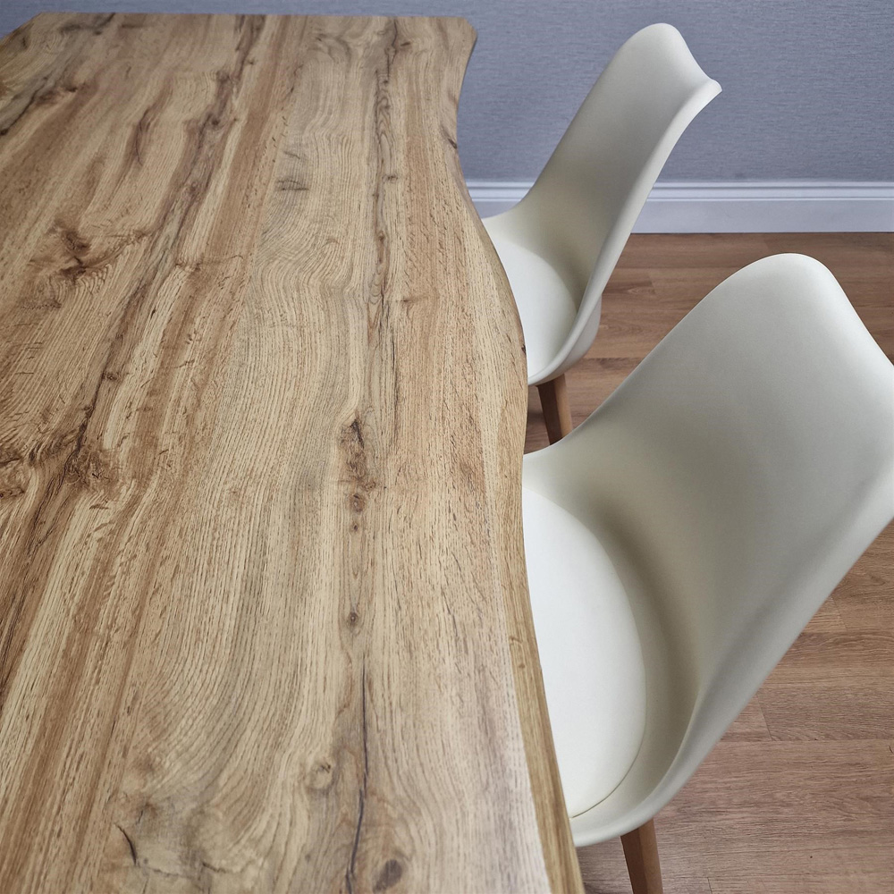 Portland Kosy Koala 4 Seater Modern Dining Set Wood Effect and Cream Image 9