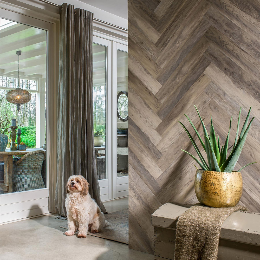 Walplus White Wash Barnwood Oak Wood-Effect Vinyl Plank 60.96 x 10.16cm 34 Pack Image 3