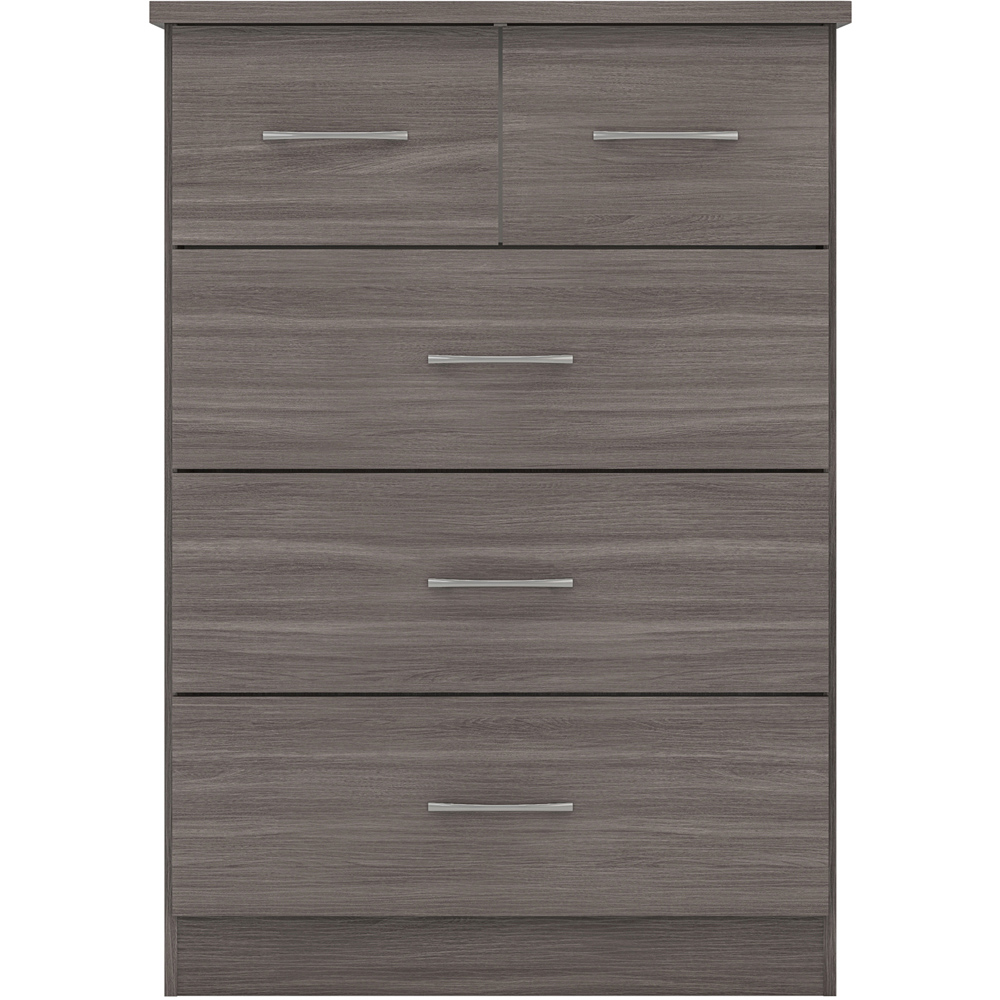 Seconique Nevada 5 Drawer Black Wood Grain Chest of Drawers Image 3