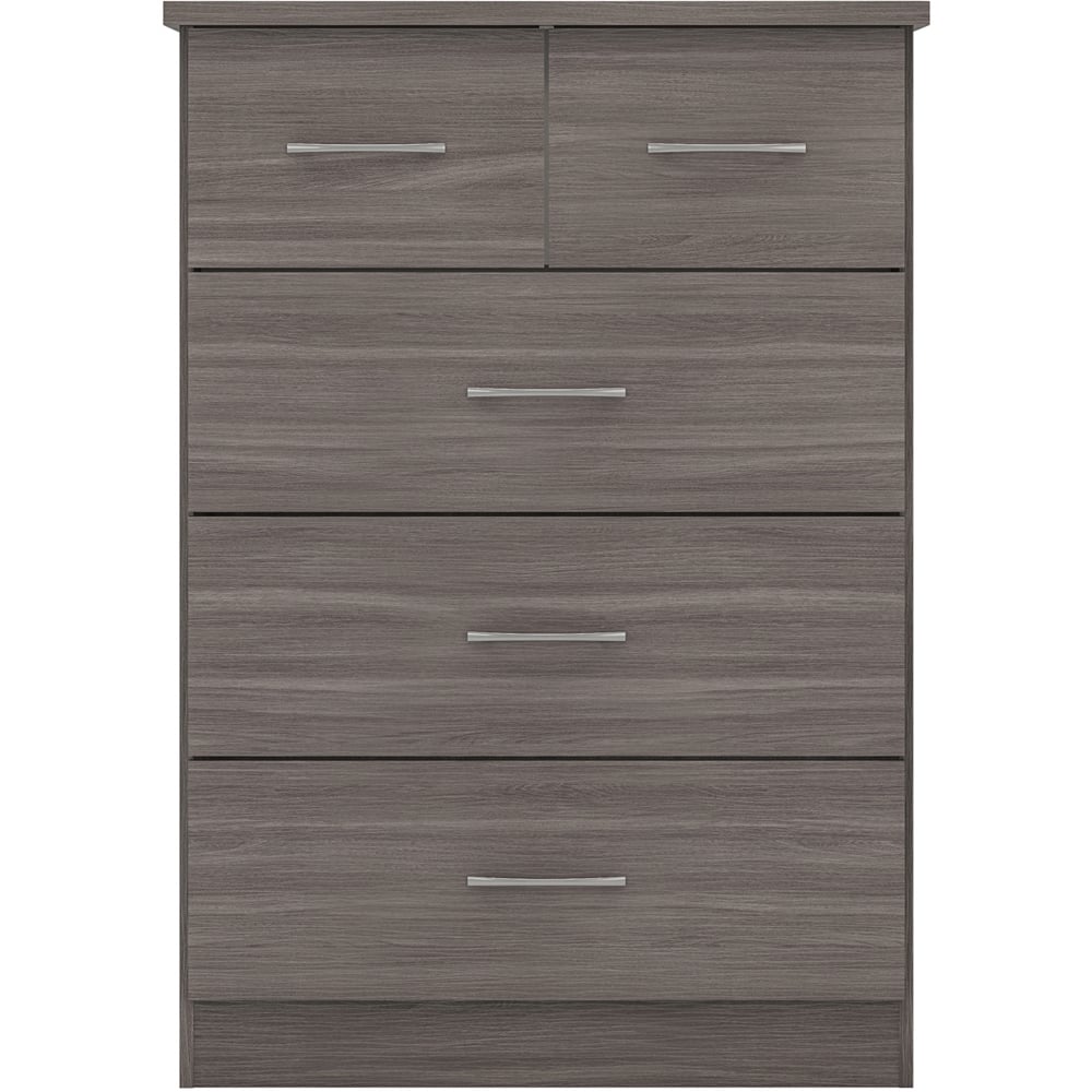 Seconique Nevada 5 Drawer Black Wood Grain Chest of Drawers Image 3