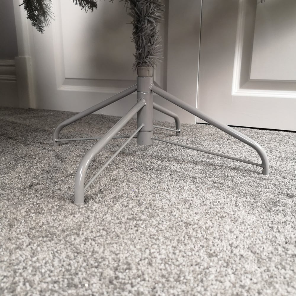 Samuel Alexander Silver Glitter Tip Fir Grey Artificial Christmas Tree 7ft Image 4