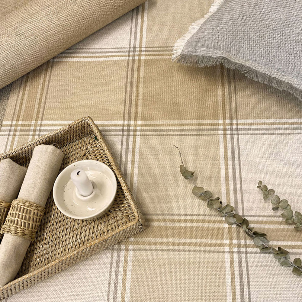 BELGRAVIA CARMELLA CHECK CREAM/SAND Image 4