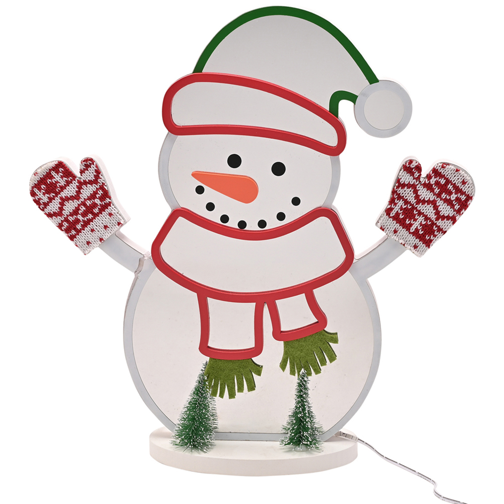 The Seasonal Gift Co. Multicolour LED Snowman Infinity Stand Light 32cm Image 3