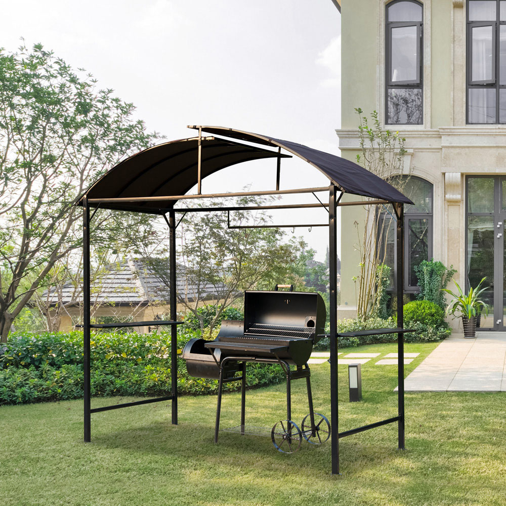 Outsunny 2.5 x 1.34m Coffee Metal Garden Gazebo Image 4