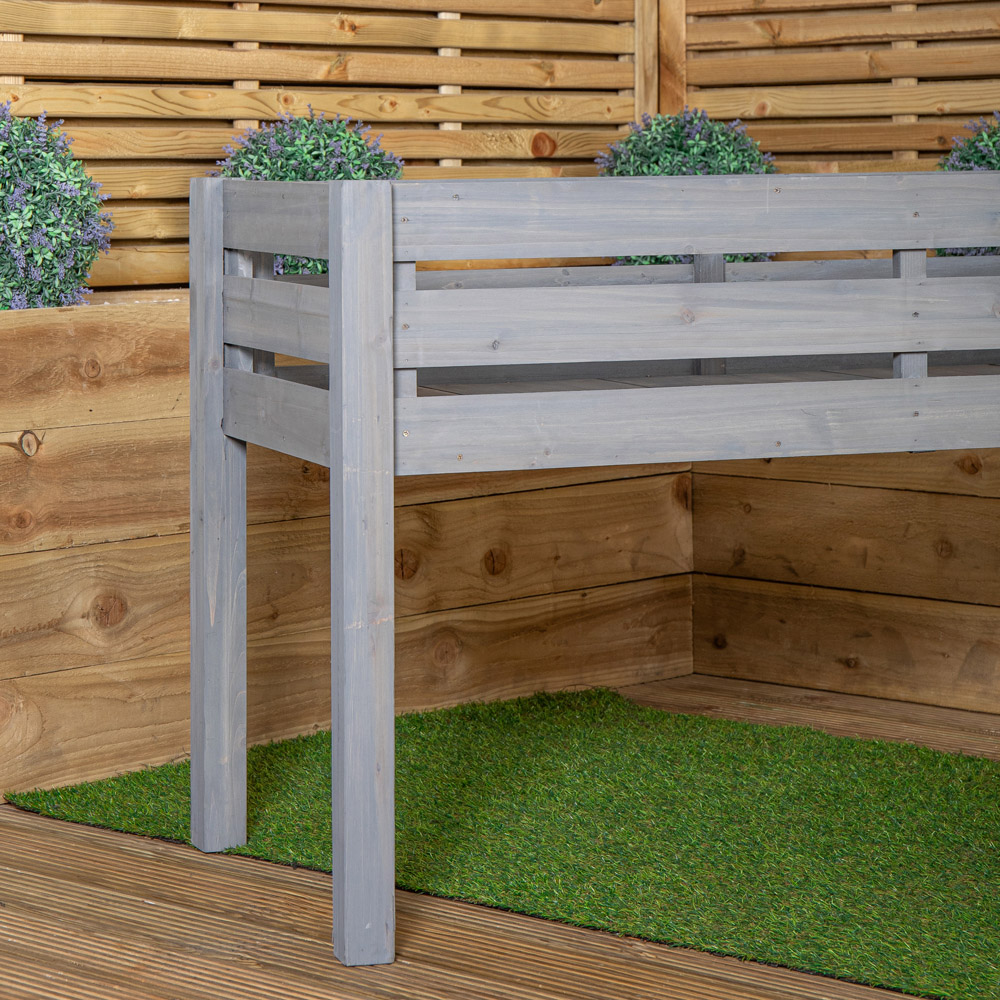 Samuel Alexander Grey Large Raised Wooden Garden Bed Planter 75 x 123cm Image 6