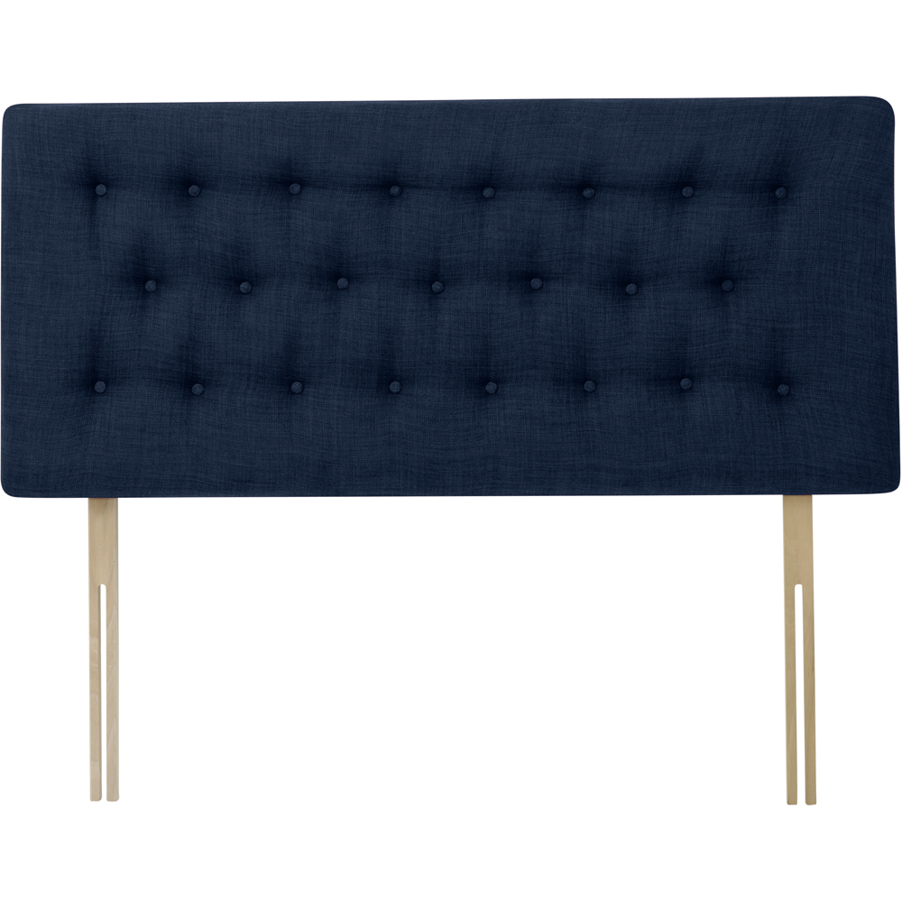 Bedmaster Lona Single Midnight Linen Buttoned Headboard Image 2