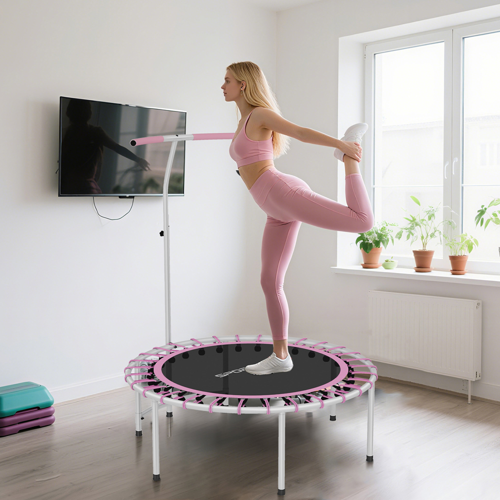SPORTNOW 3.3ft Purple Fitness Trampoline with Adjustable Handle Image 4