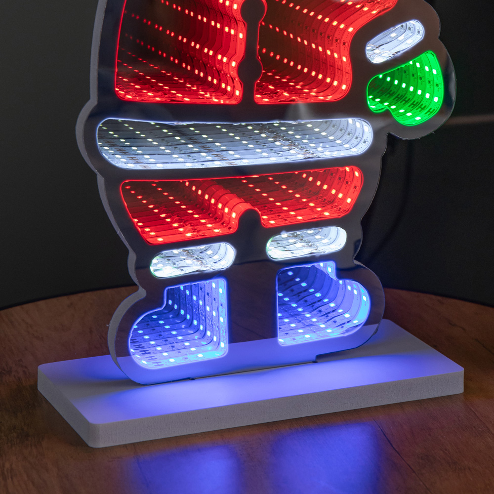 Samuel Alexander Multicolour LED Light Up Waving Santa Infinity Christmas Decoration 40cm Image 5