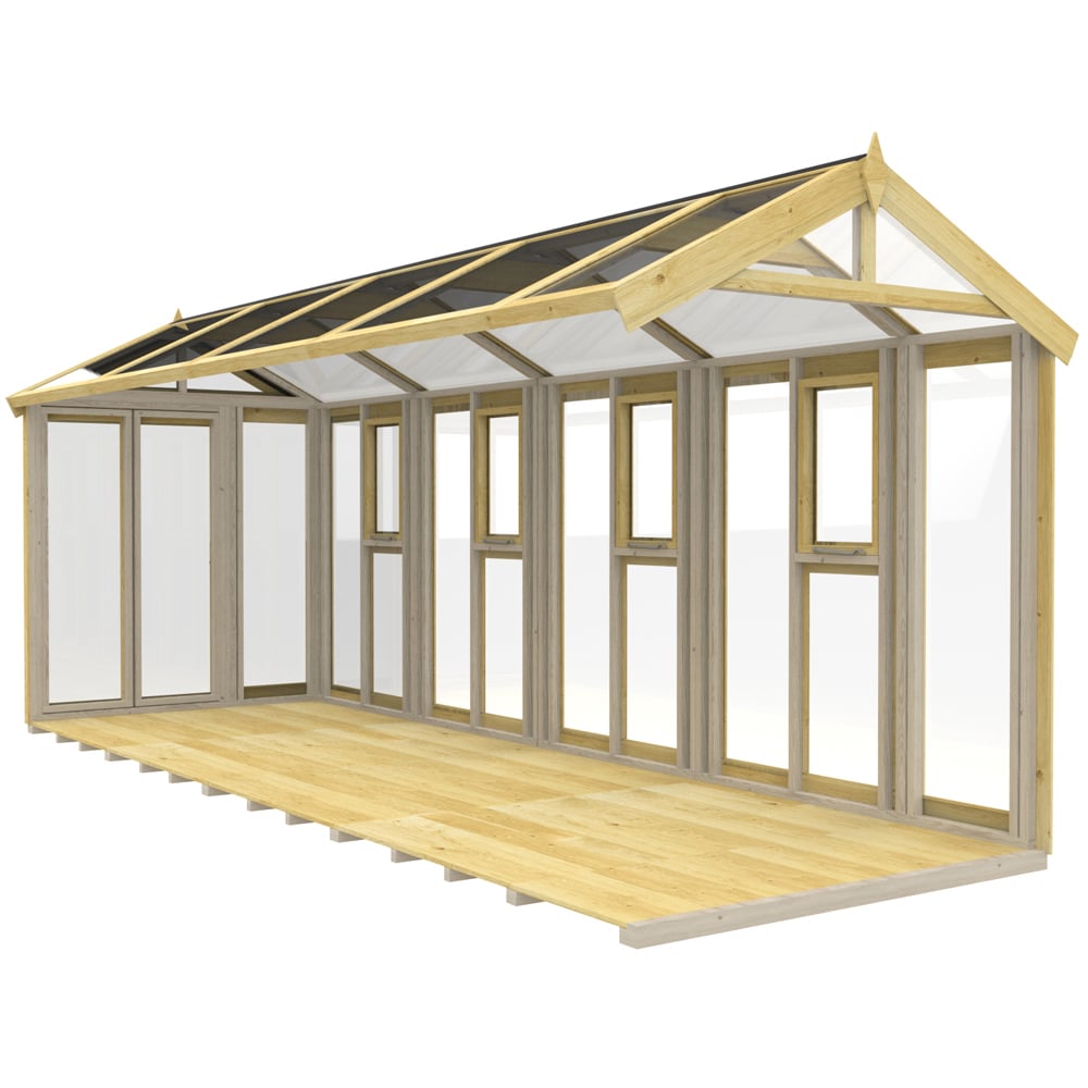 DIY Sheds Pressure Treated Tongue and Groove Timber and Glass 6 x 18ft Greenhouse Image 4