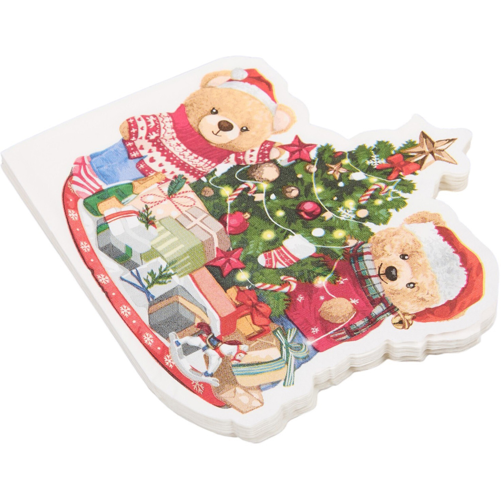Pack of 12 Christmas Bear Paper Napkins Image 1