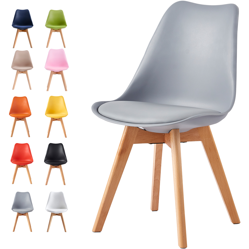 Eva Grey Padded Single Dining Chair Image 7