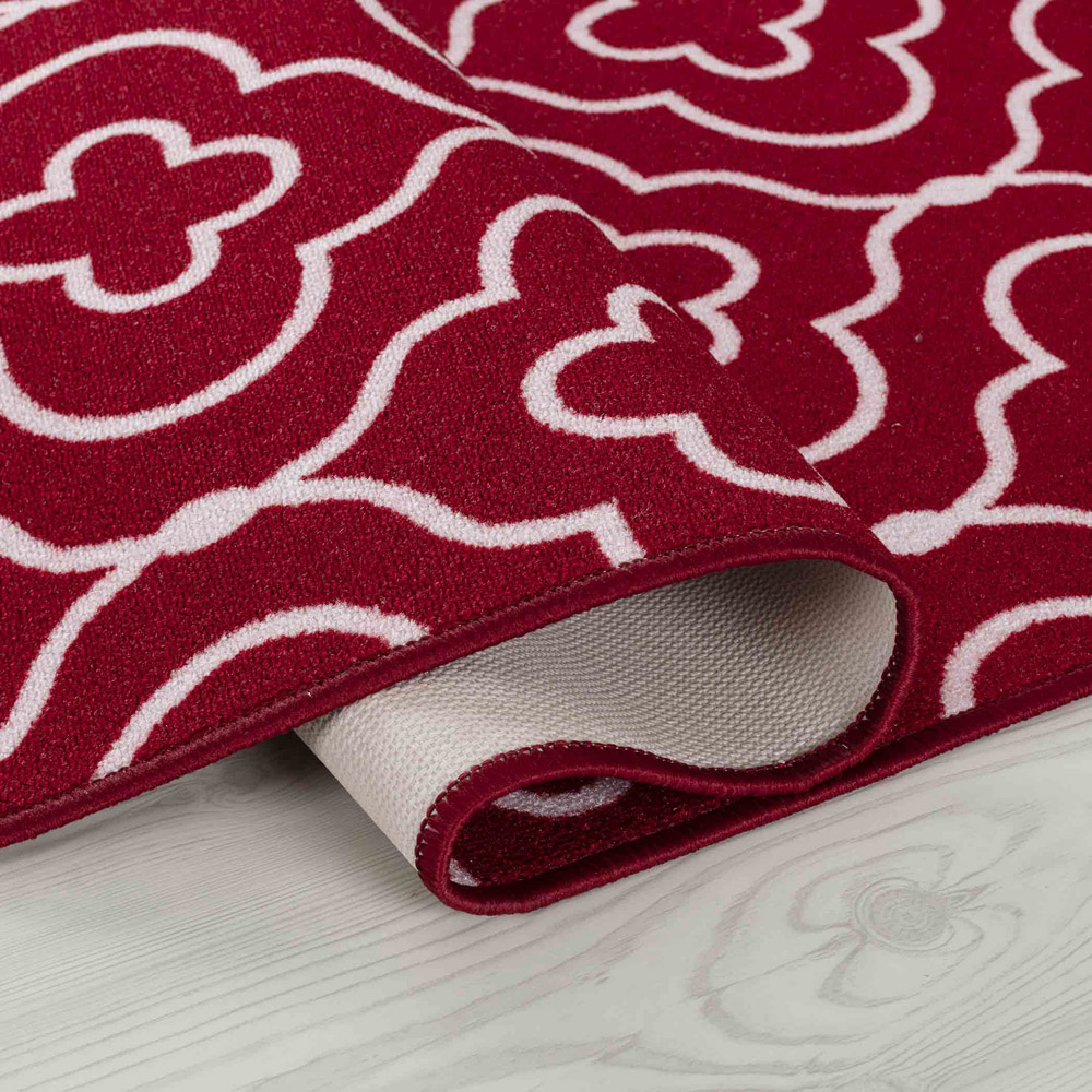 Desire Rugs Havana Red Quatrefoil Anti Slip Door Mat 220 x 67cm Image 3