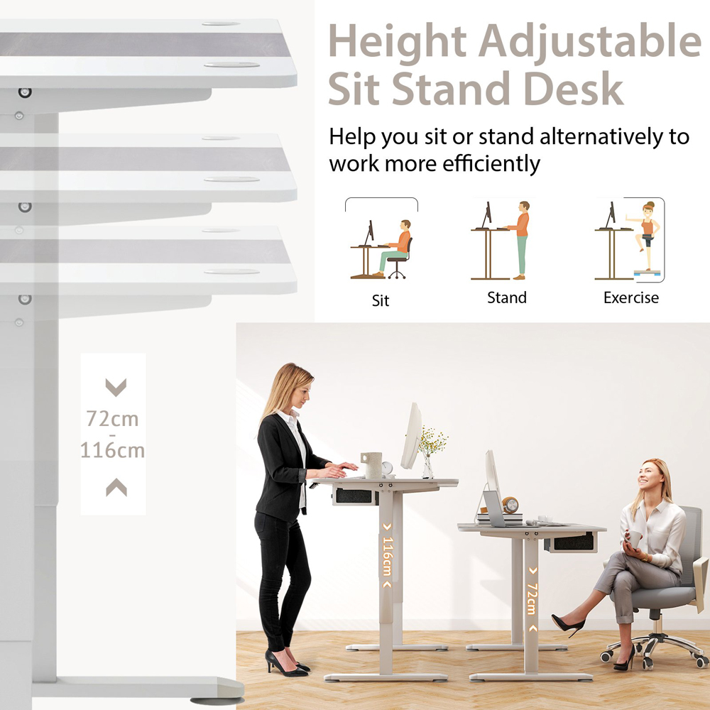 Costway Electric Height Adjustable Standing Desk Grey Image 5