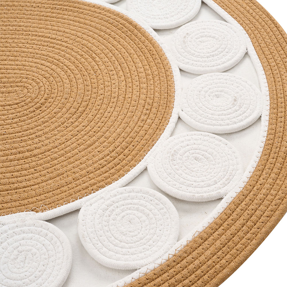 Living and Home Brown and White Braided Oval Rug 100 x 60cm Image 6