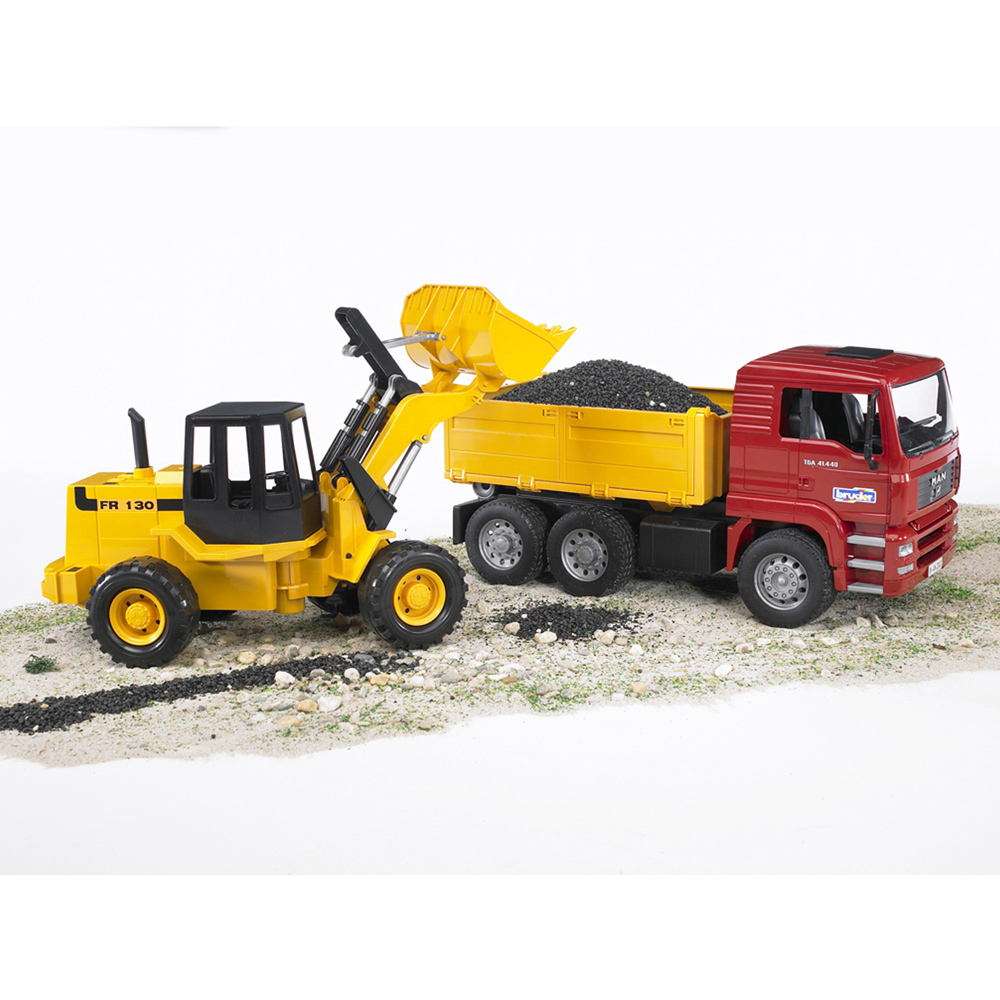 Bruder Kids MAN TGA Construction Truck and FR 13 Articulated Road Loader Playset Model Image 3