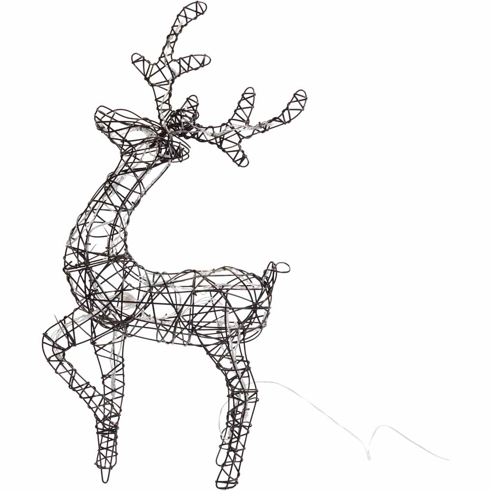 Wilko Small Rattan Reindeer Christmas Light Image 3
