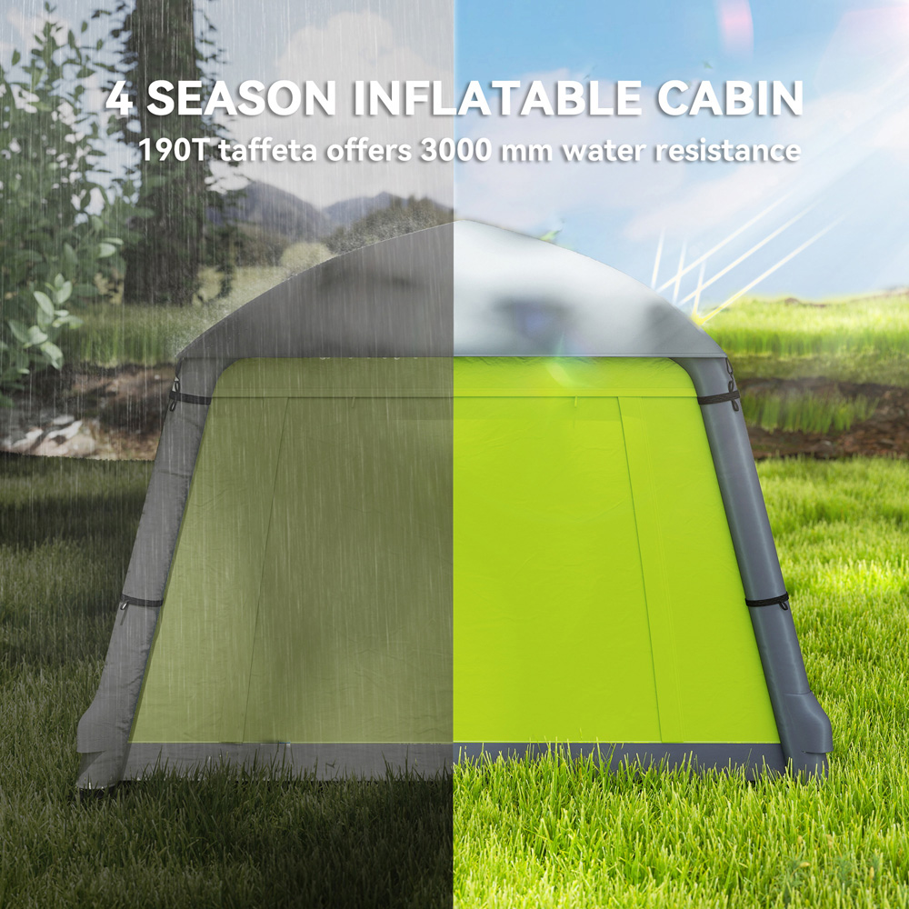 Outsunny 2 Person Easy Setup Inflatable Camping Tent with Pump Green Image 5