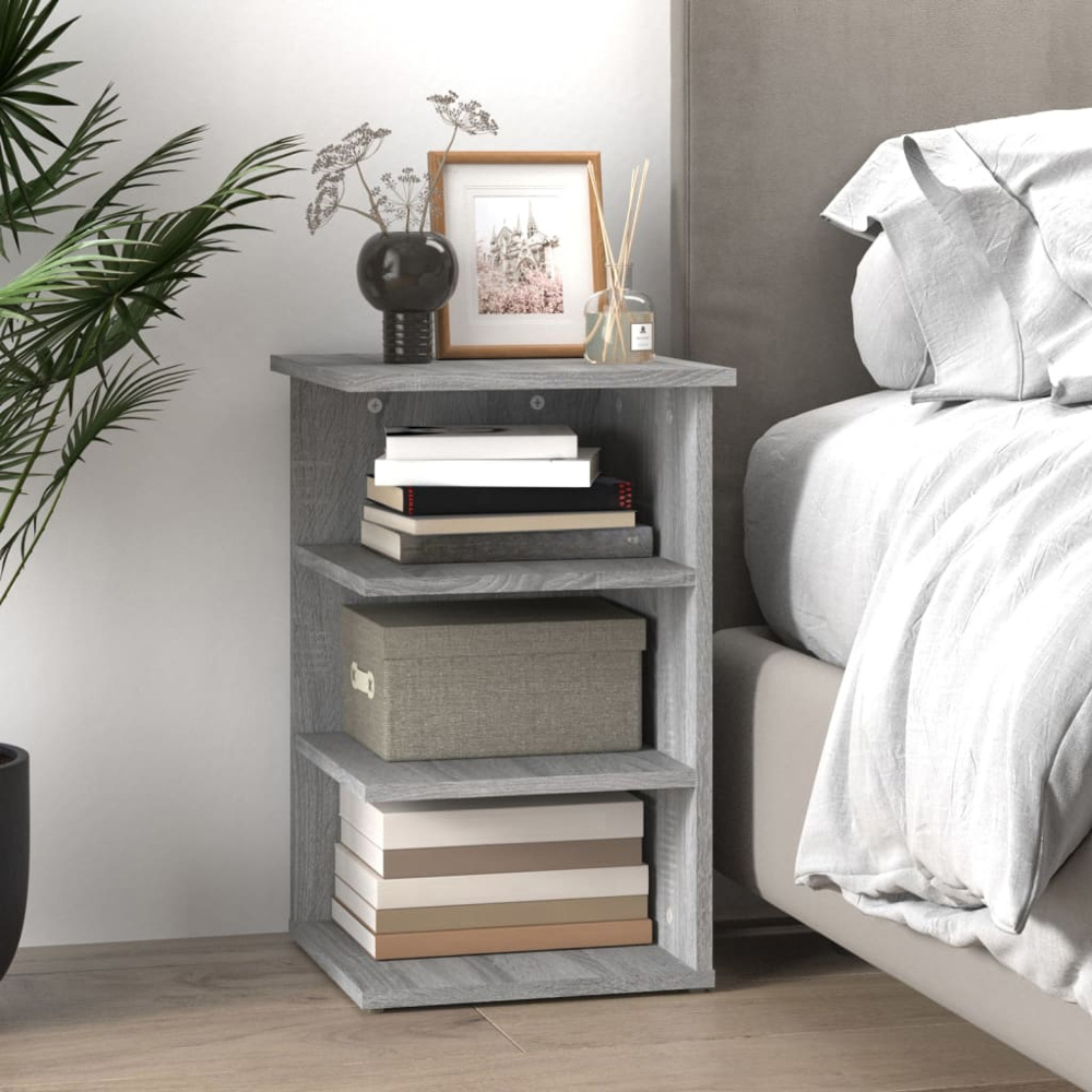 vidaXL 3 Shelf Grey Sonoma Oak Side Cabinet Image 7